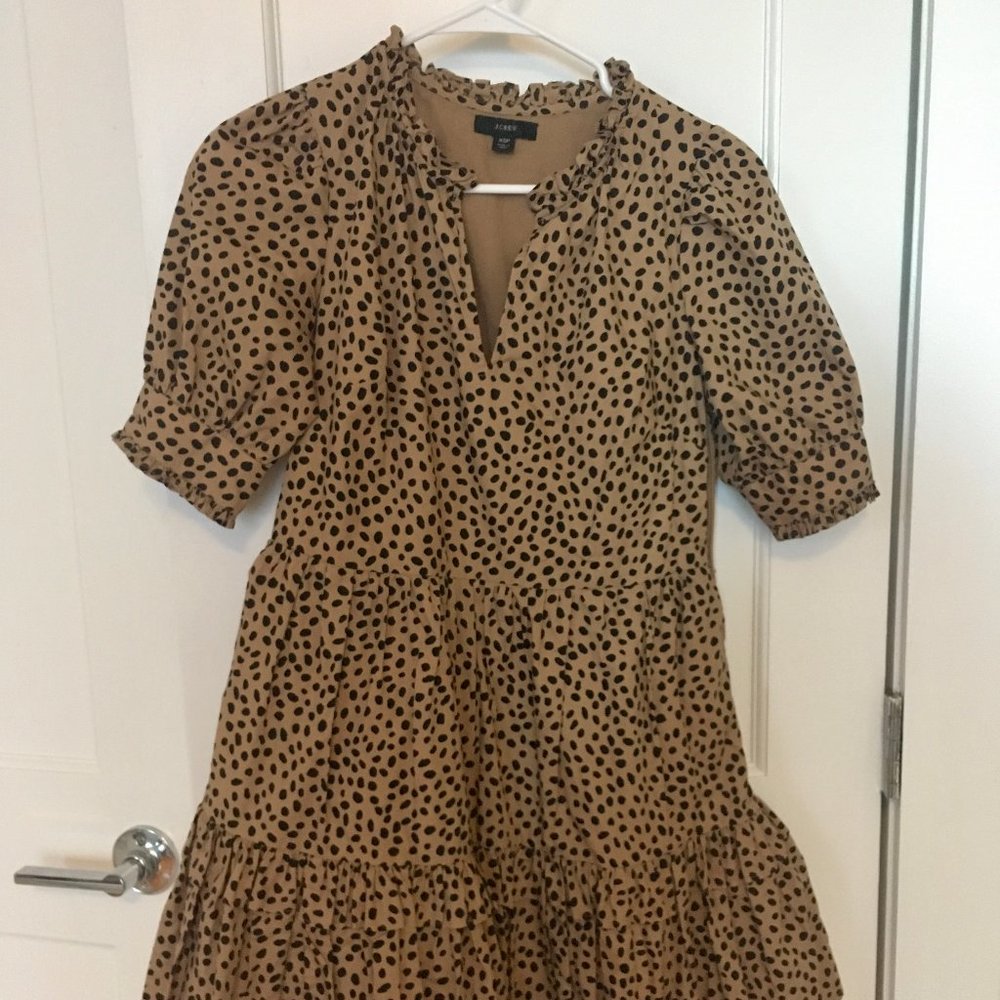animal print babydoll j.crew minidress